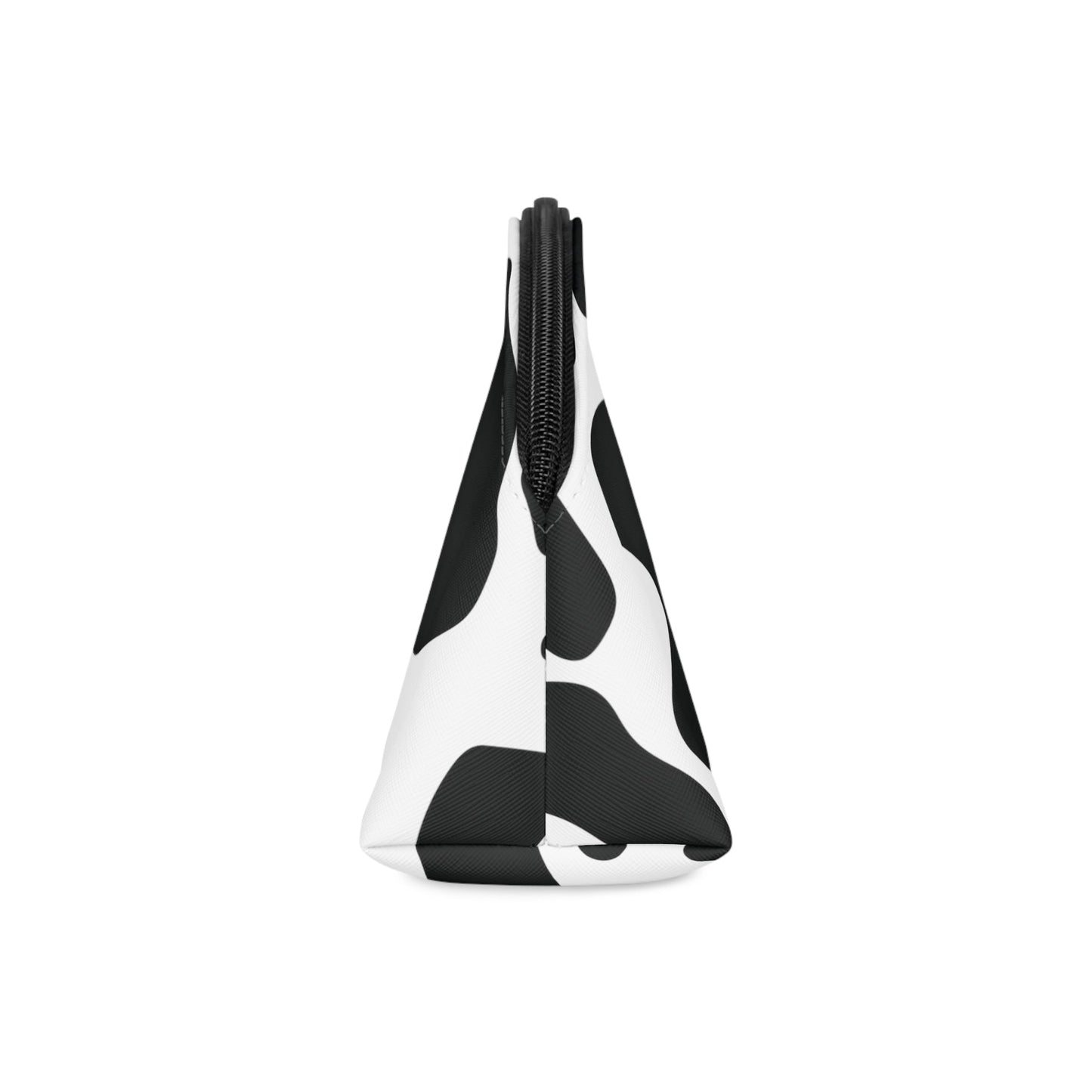 Round Black cow print Makeup Bag