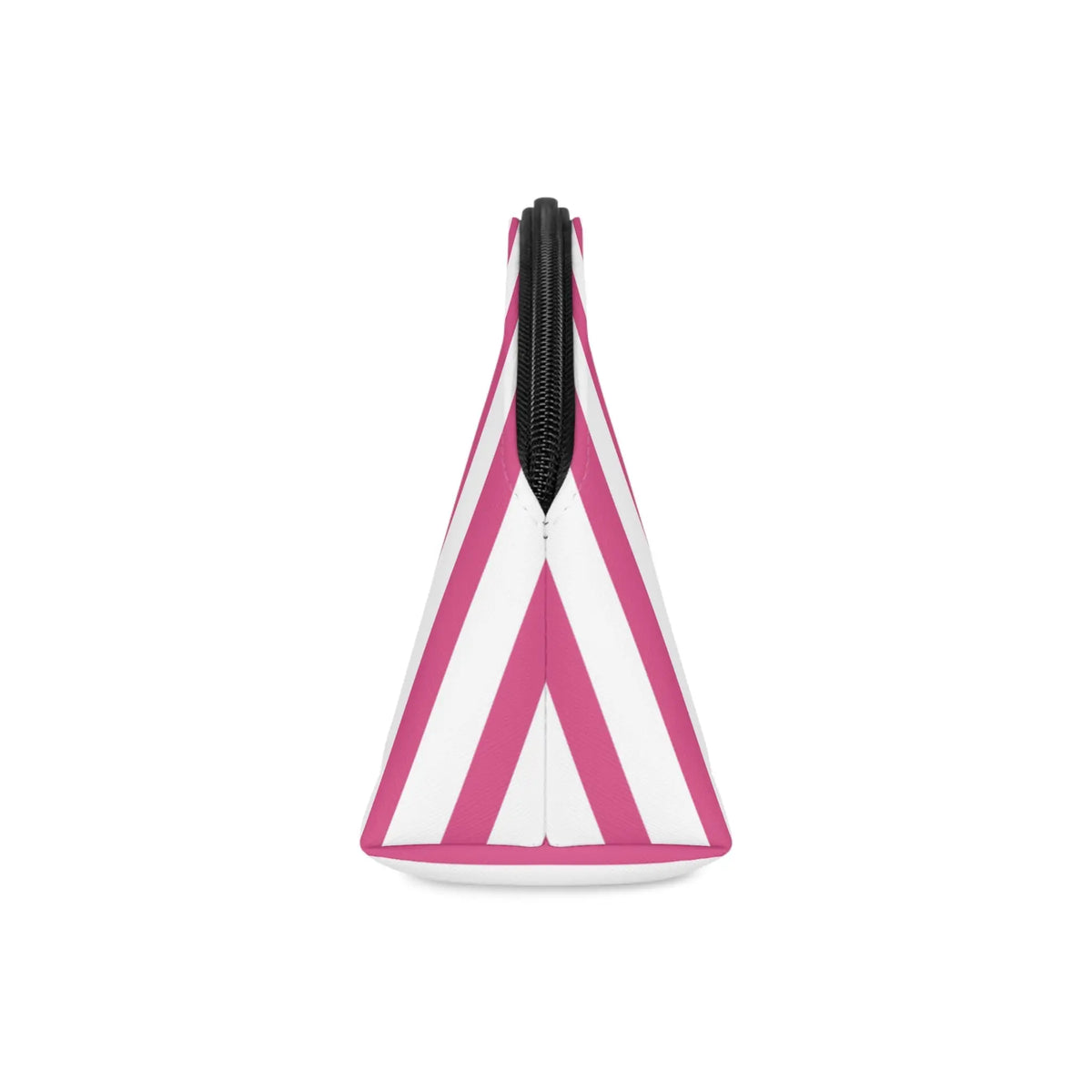 Striped Pink Makeup Bag — Cosmetic Pouch with Wrist Strap - 6.3’’ × 9.4’’ × 3.3’’ - Makeup Bags