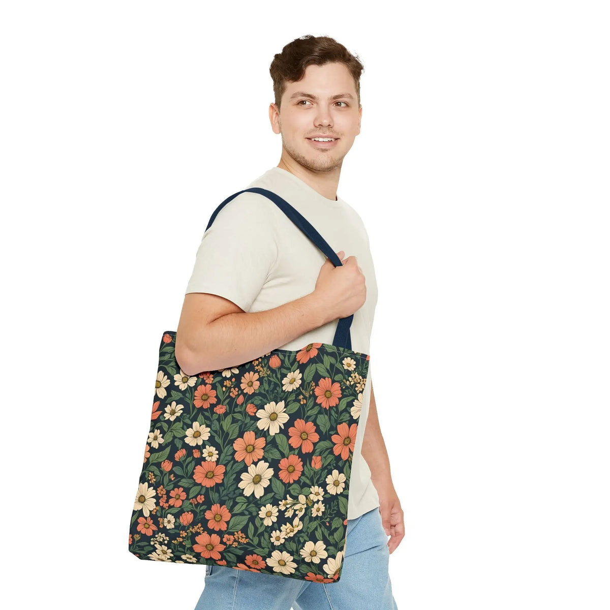 Tote Bag Floral Design Shopping Carry Travel Bag - Tote Bag