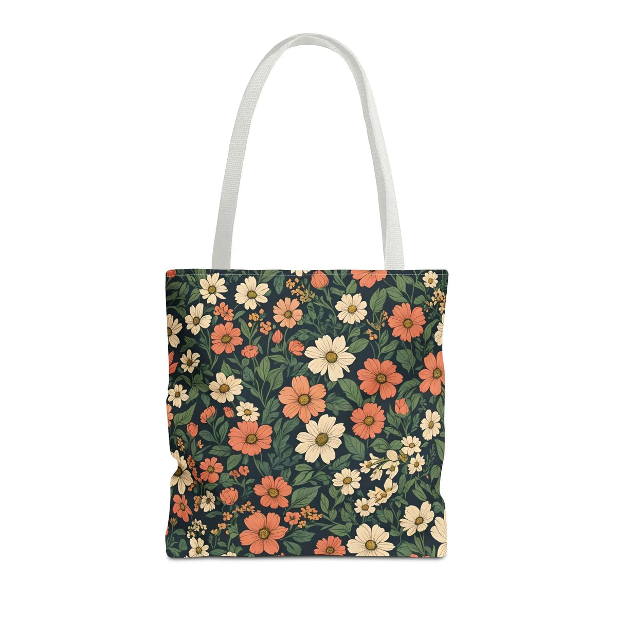 Tote Bag Floral Design Shopping Carry Travel Bag - 16’’ × 16’’ / White - Tote Bag