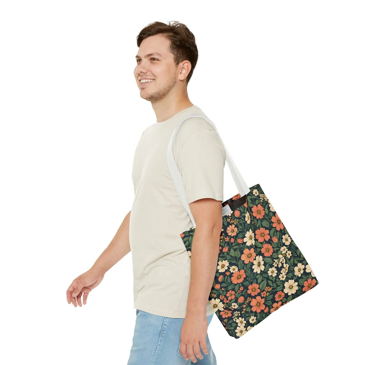 Tote Bag Floral Design Shopping Carry Travel Bag - Tote Bag