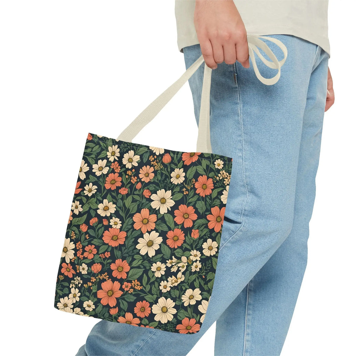 Tote Bag Floral Design Shopping Carry Travel Bag - Tote Bag