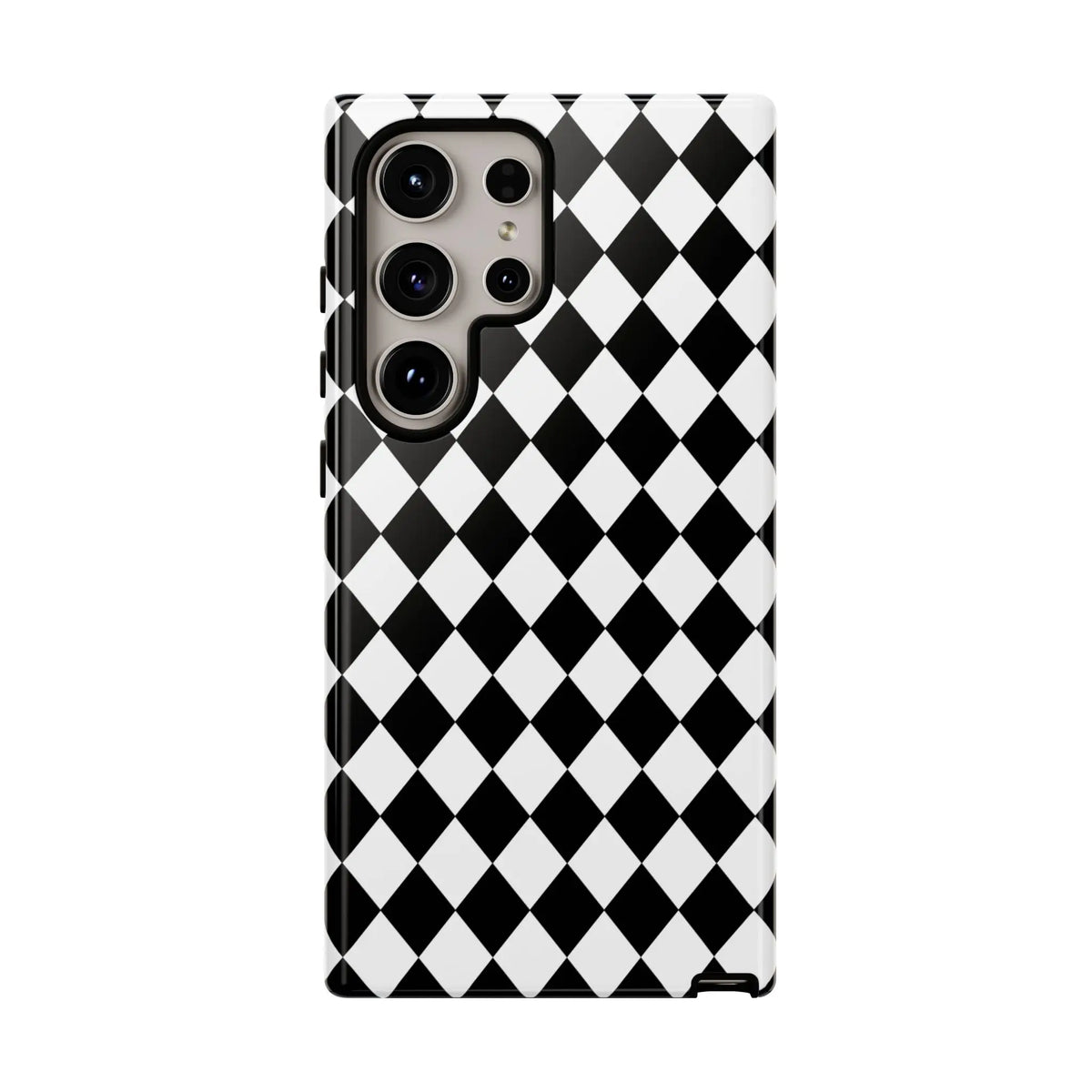 Black and white dimond tough phone case back for samsung galaxy s21 ultra with durable tough phone case design