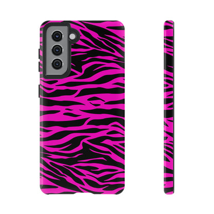 Pink Phone Case Tough Tiger Print