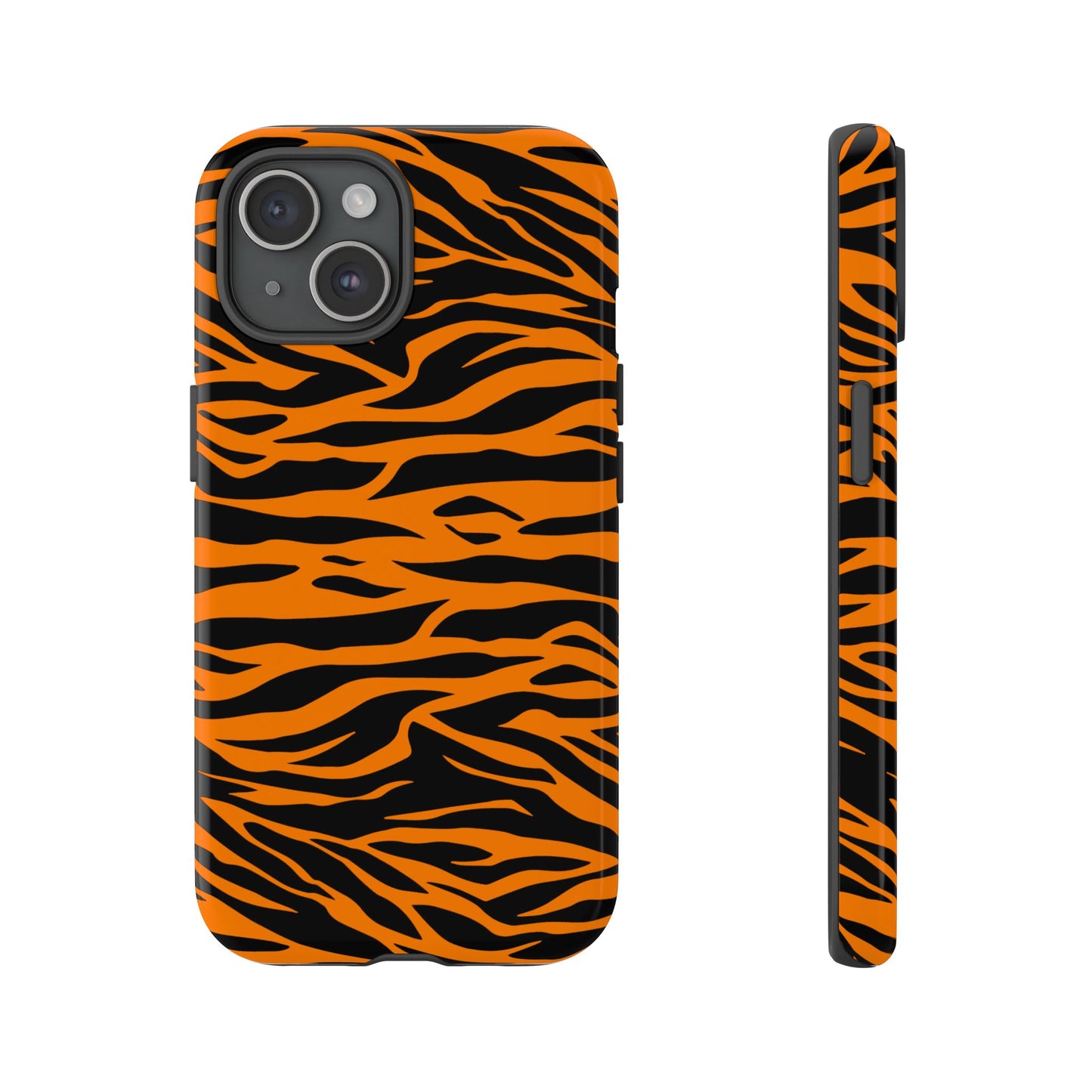 Orange Cute Wild Tiger Print Pattern Tough Phone Case.