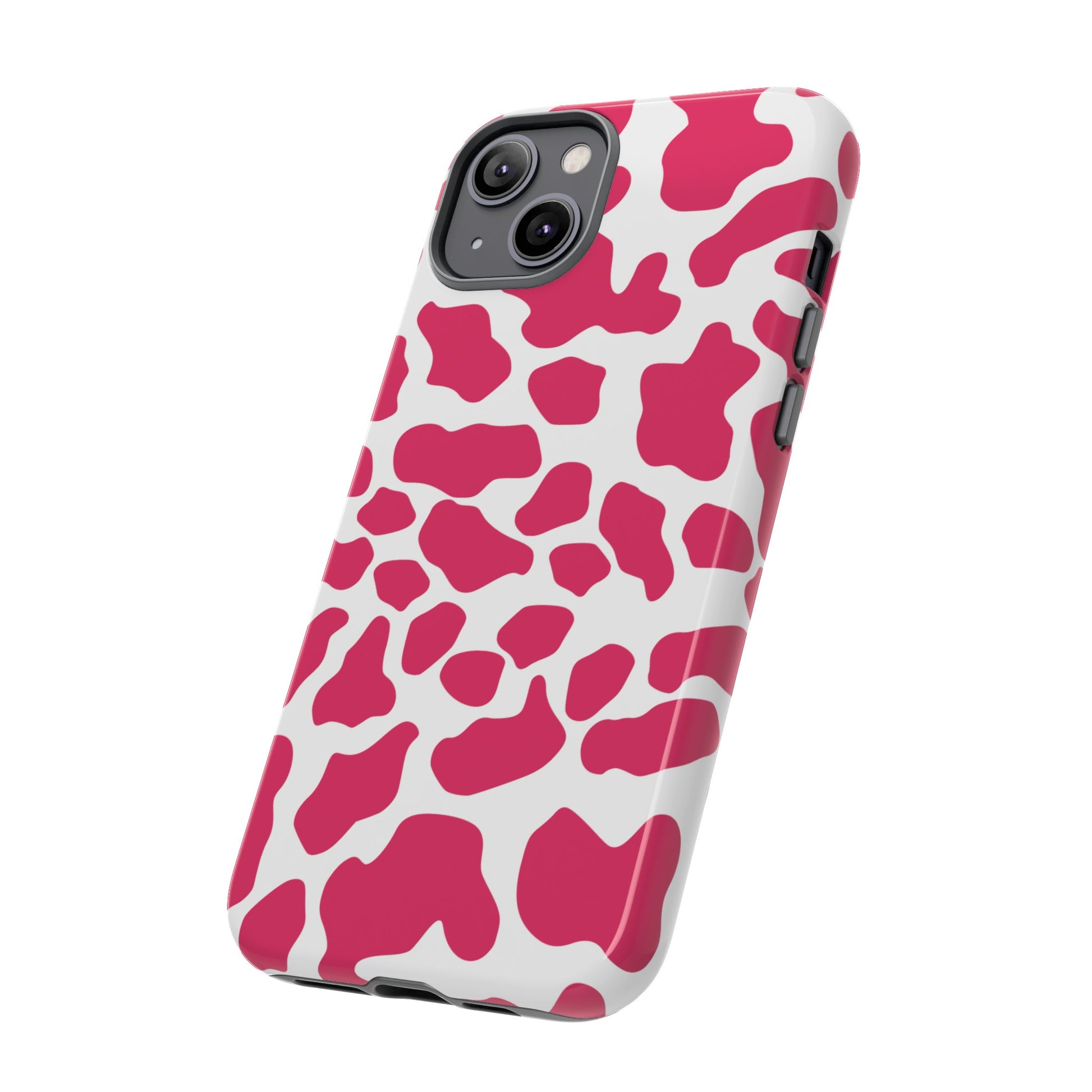 Pink Cow Print Cellphone Case iPhone Samsung Google, Phone Case, JSCHAFFA.com