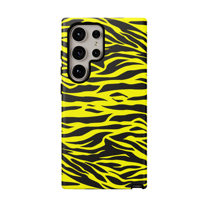 Yellow Cute Wild Tiger Print Pattern Tough Phone Case, Phone Case, JSCHAFFA.com