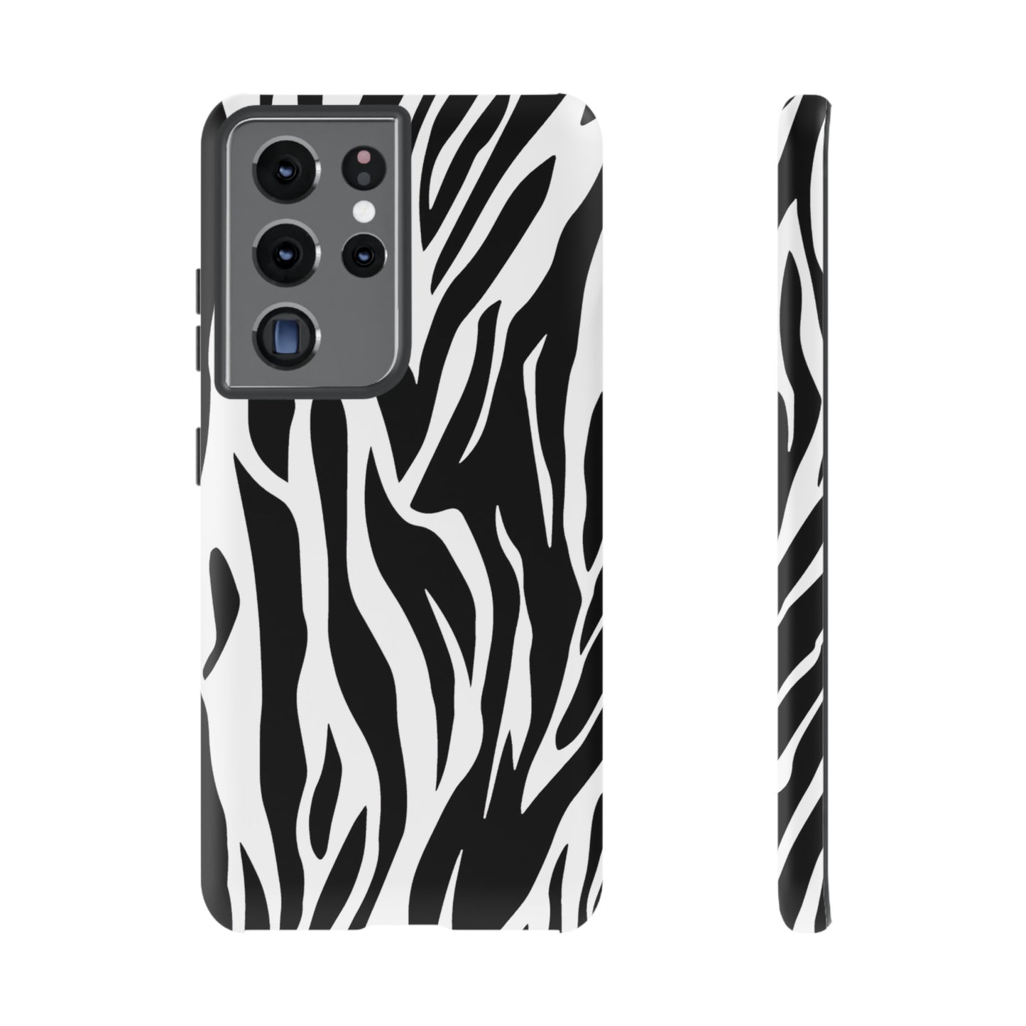 Black White Tiger Print Tough Case Cover for iPhone Samsung and Google phones., Phone Case, JSCHAFFA.com