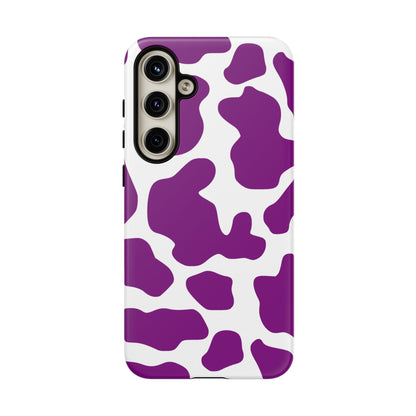 Purple Cow print phone Case iPhone Samsung Google, Phone Case, JSCHAFFA.com