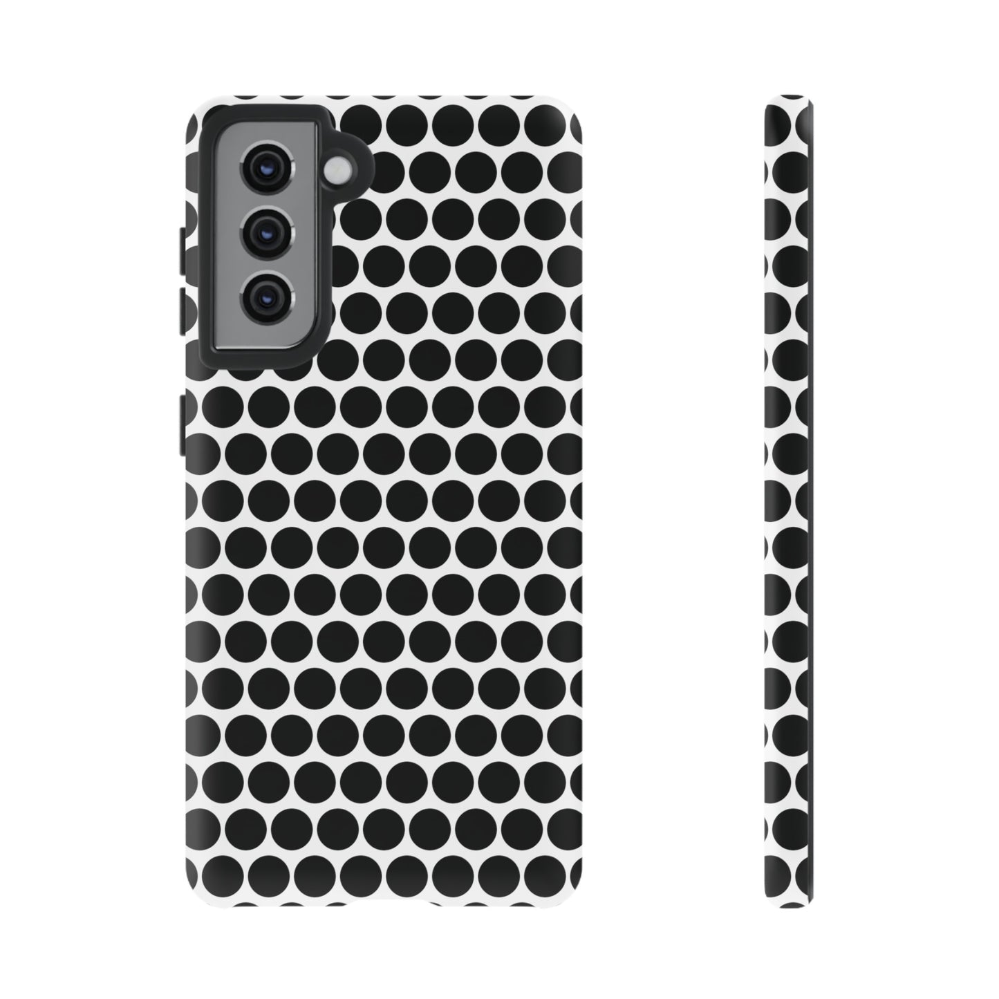 Cute Black White Polkadot Tough Case for iPhone, Samsung, Google, Phone Case, JSCHAFFA.com