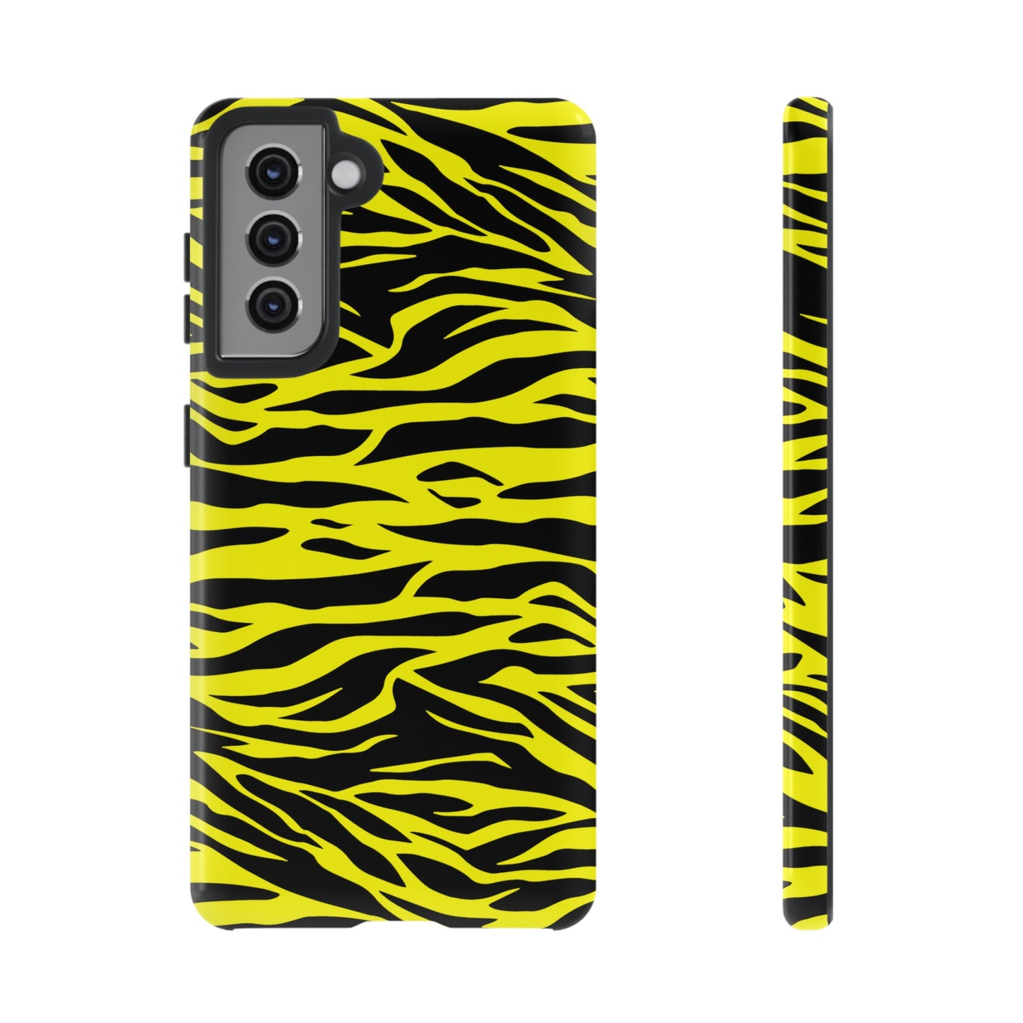 Yellow Cute Wild Tiger Print Pattern Tough Phone Case, Phone Case, JSCHAFFA.com