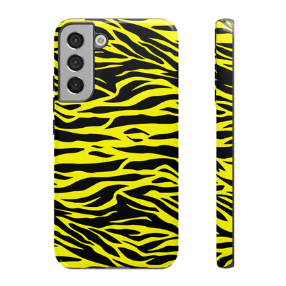 Yellow Cute Wild Tiger Print Pattern Tough Phone Case