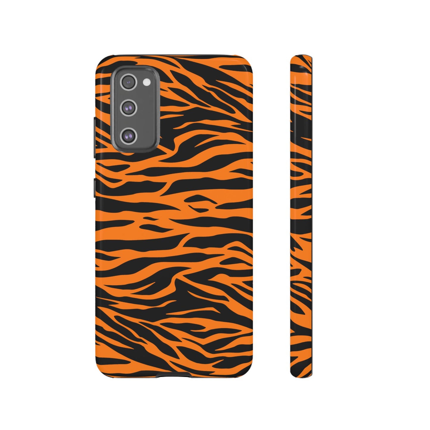 Orange Cute Wild Tiger Print Pattern Tough Phone Case.