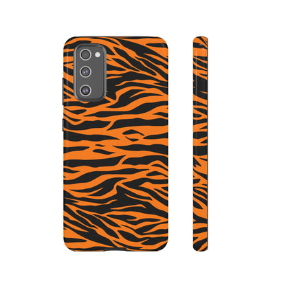 Orange Cute Wild Tiger Print Pattern Tough Phone Case.