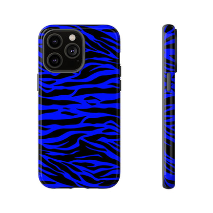 Blue Wild Tiger Print Pattern Tough Phone Case To protect your Phone