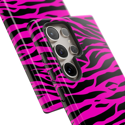 Pink Phone Case Tough Tiger Print