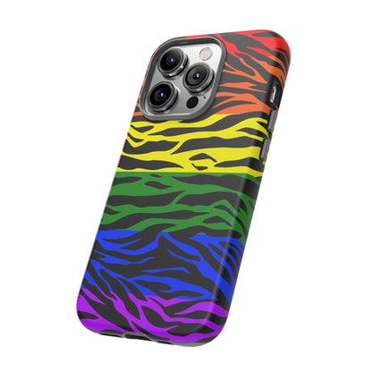 Pride LGBT Rainbow Discrete Tough Phone Case Tiger Print, Phone Case, JSCHAFFA.com