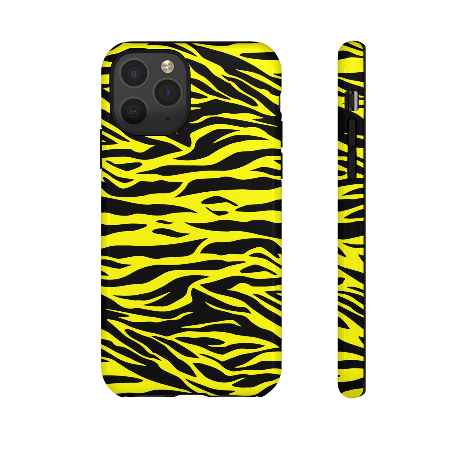 Yellow Cute Wild Tiger Print Pattern Tough Phone Case, Phone Case, JSCHAFFA.com