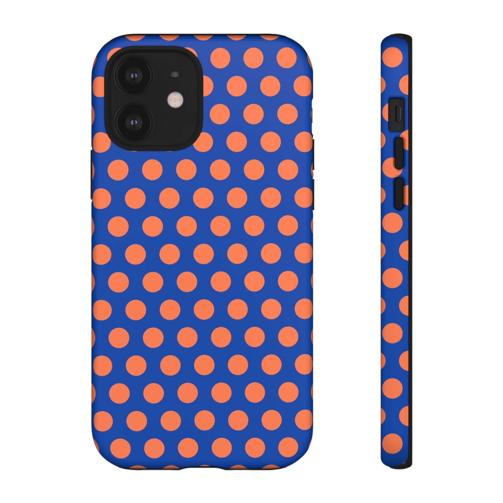 Cobalt Blue & Coral Polka dot Tough Case for iPhone, Samsung, Google