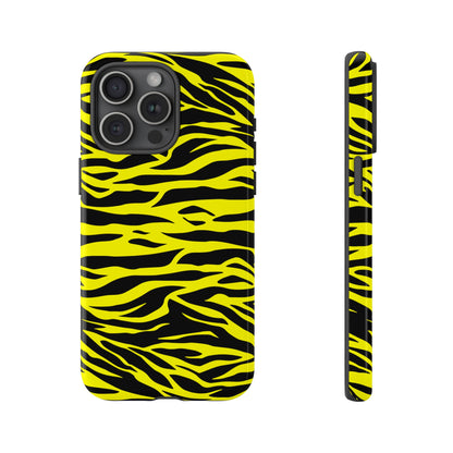 Yellow Cute Wild Tiger Print Pattern Tough Phone Case, Phone Case, JSCHAFFA.com