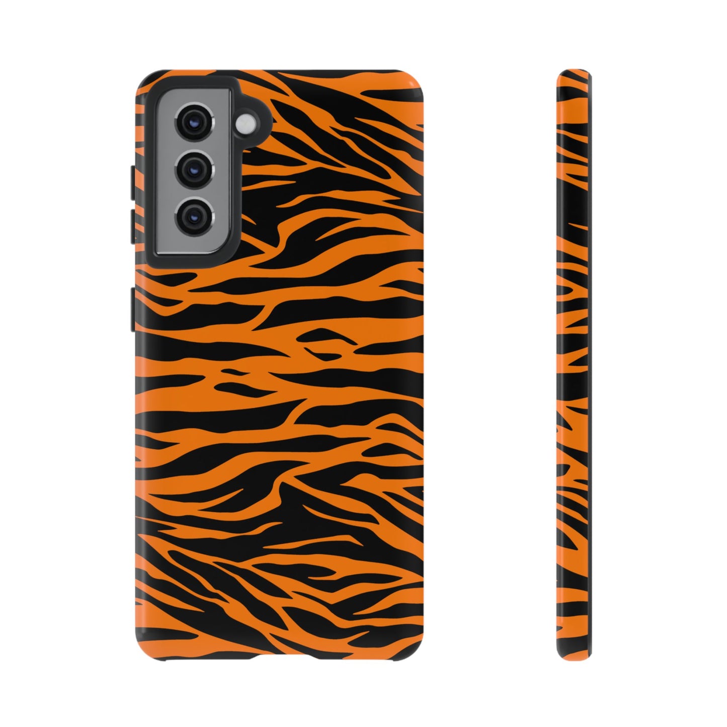 Orange Cute Wild Tiger Print Pattern Tough Phone Case.