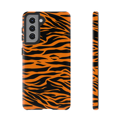 Orange Cute Wild Tiger Print Pattern Tough Phone Case.