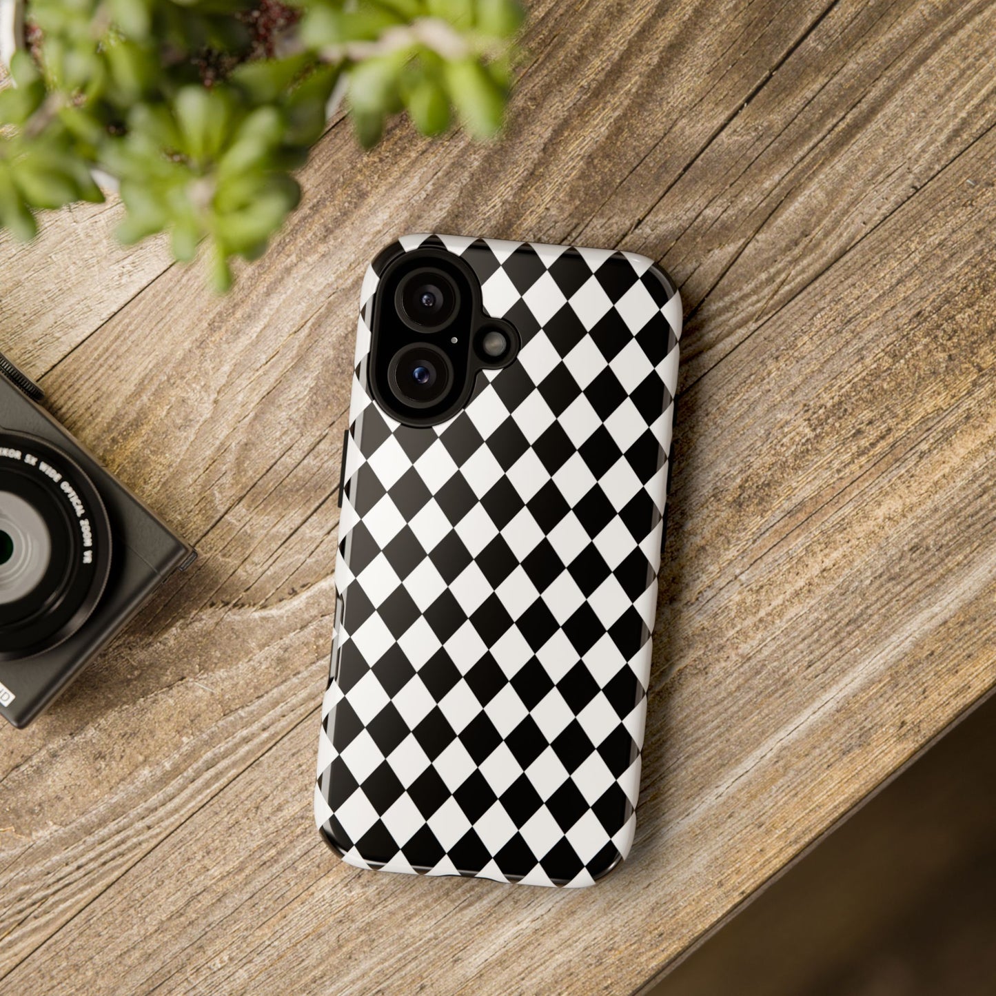 White and Black Dimond Tough phone Case Cover | iPhone | Google | Samsung