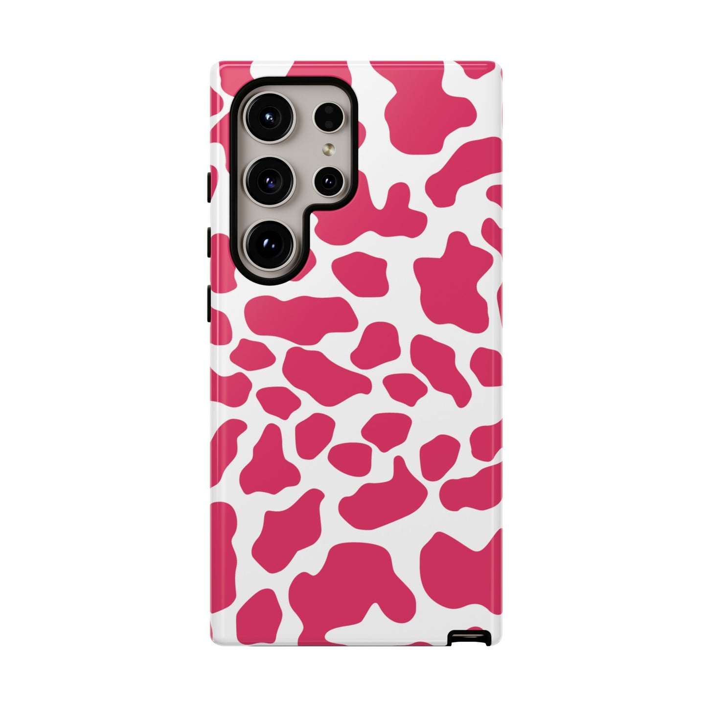 Pink Cow Print Cellphone Case iPhone Samsung Google, Phone Case, JSCHAFFA.com