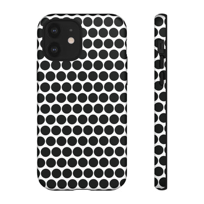 Cute Black White Polkadot Tough Case for iPhone, Samsung, Google