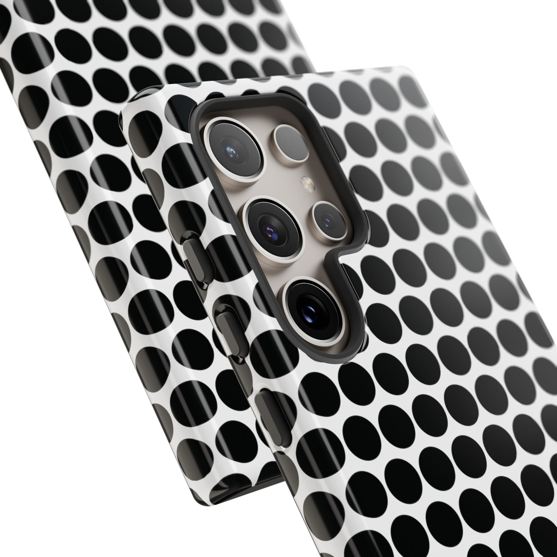 Cute Black White Polkadot Tough Case for iPhone, Samsung, Google, Phone Case, JSCHAFFA.com