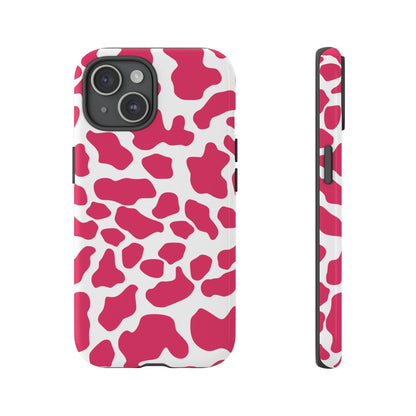 Pink Cow Print Cellphone Case iPhone Samsung Google