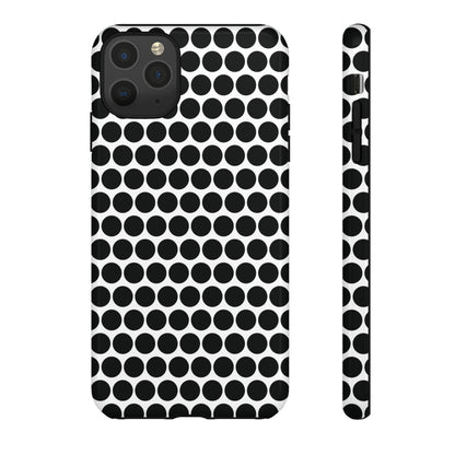 Cute Black White Polkadot Tough Case for iPhone, Samsung, Google, Phone Case, JSCHAFFA.com