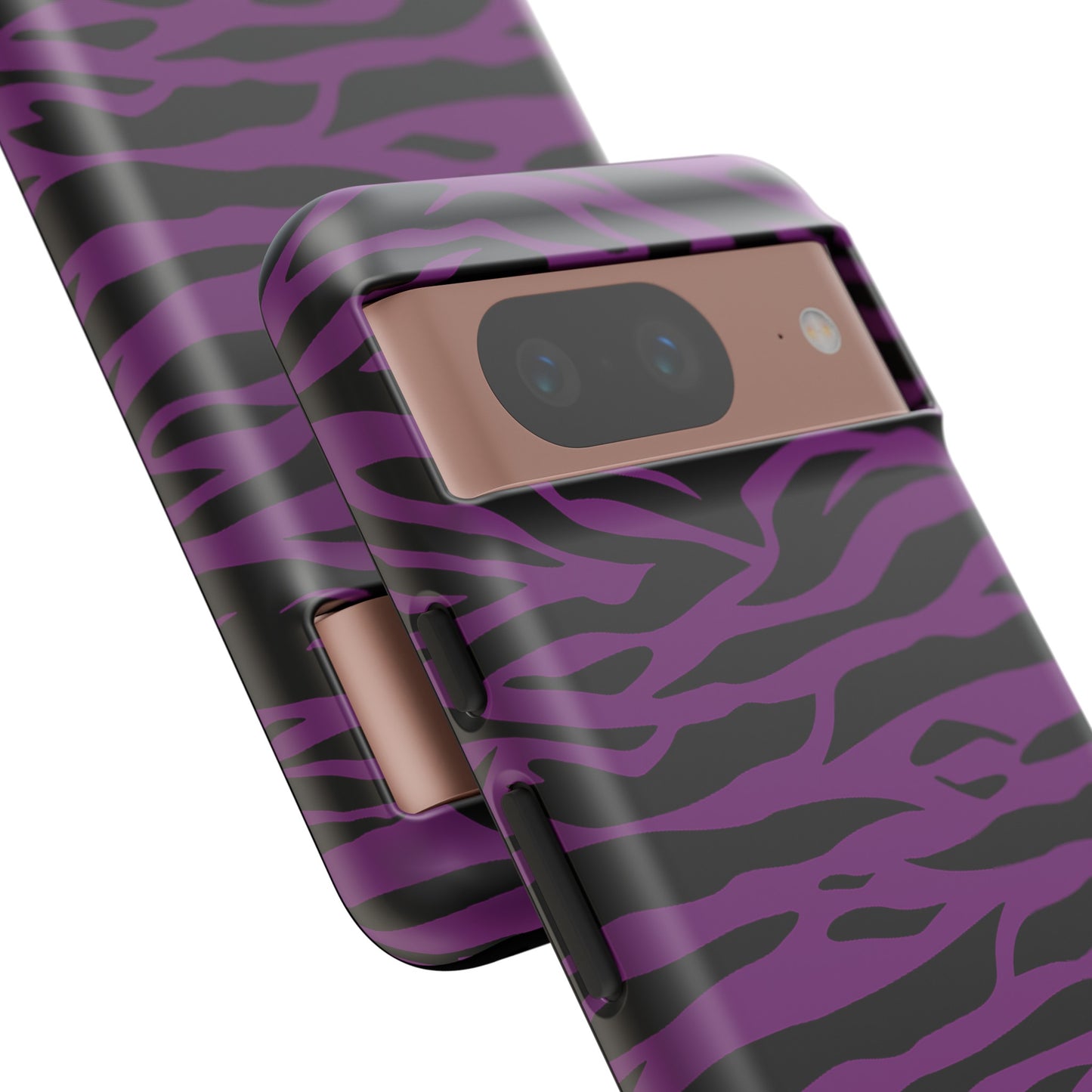 Purple Black Tiger print tough phone case, Phone Case, JSCHAFFA.com