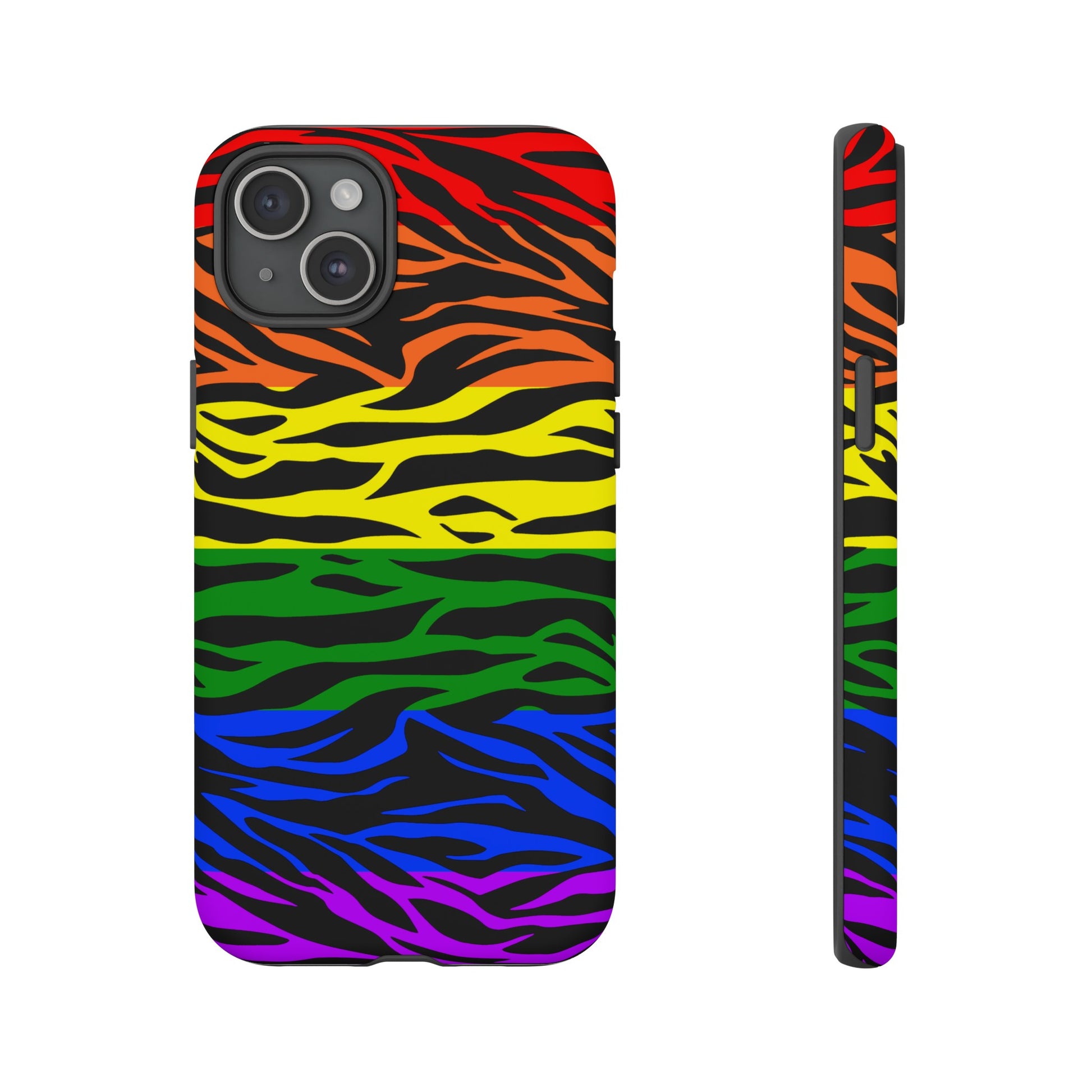 Pride LGBT Rainbow Discrete Tough Phone Case Tiger Print, Phone Case, JSCHAFFA.com