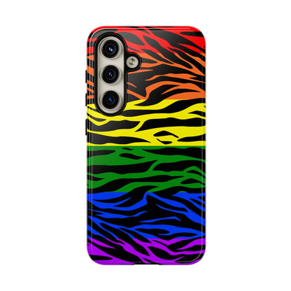 Pride LGBT Rainbow Discrete Tough Phone Case Tiger Print