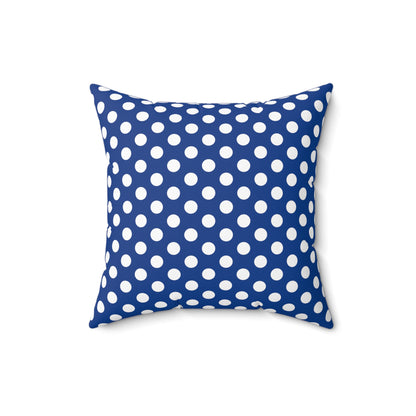 Blue Polka dot Square Throw Pillow Jschaffa.com