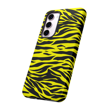 Yellow Cute Wild Tiger Print Pattern Tough Phone Case, Phone Case, JSCHAFFA.com