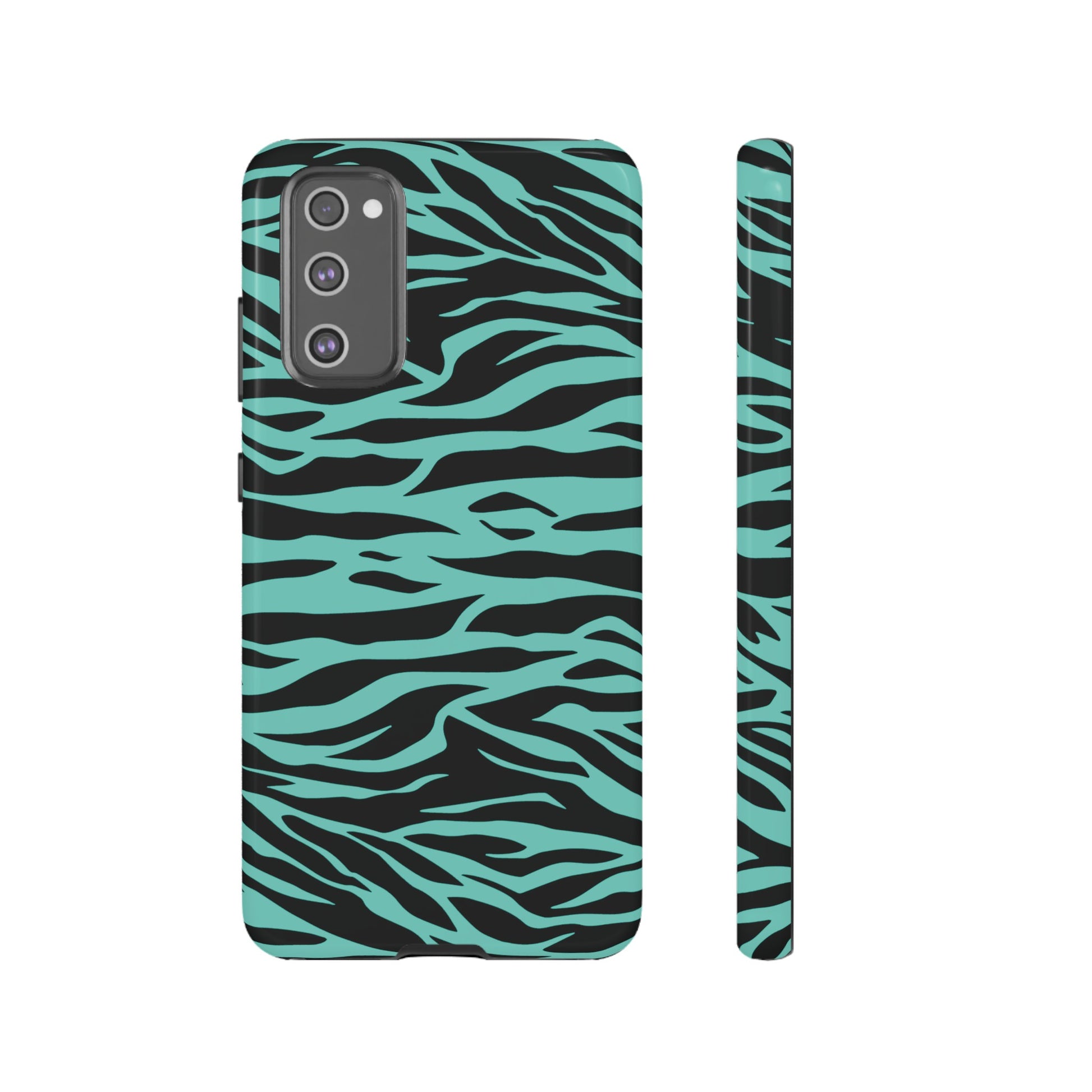 Aqua Cute Wild Tiger Print Pattern Tough Phone Case, Phone Case, JSCHAFFA.com