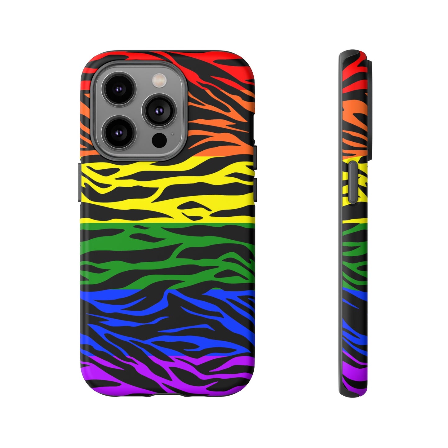 Pride LGBT Rainbow Discrete Tough Phone Case Tiger Print, Phone Case, JSCHAFFA.com