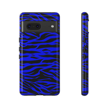 Blue Wild Tiger Print Pattern Tough Phone Case To protect your Phone