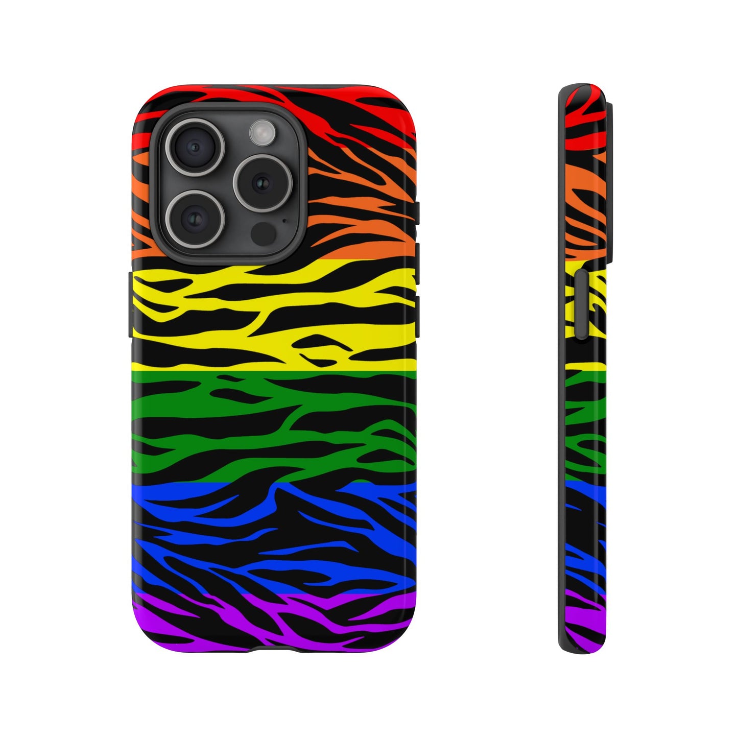 Pride LGBT Rainbow Discrete Tough Phone Case Tiger Print