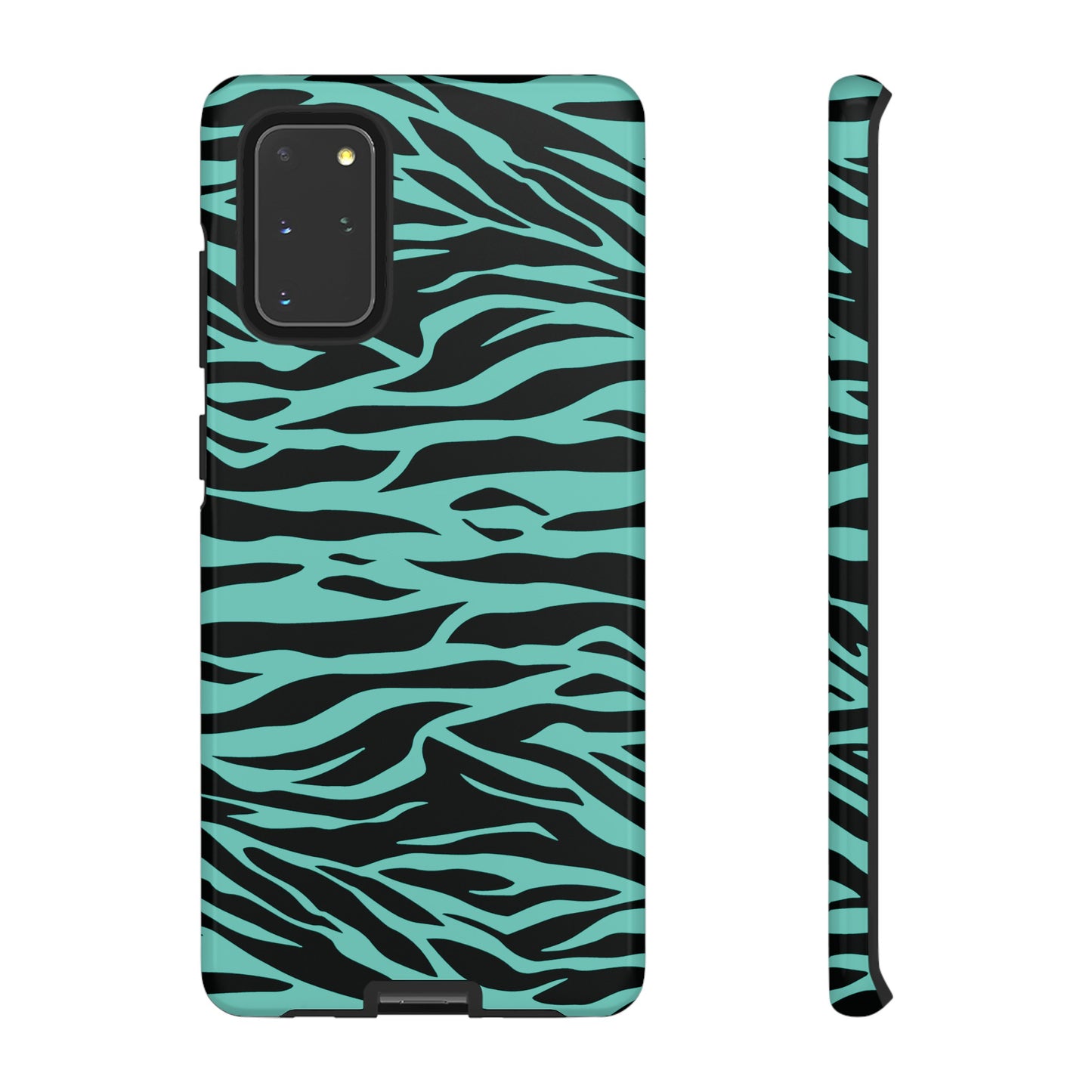 Aqua Cute Wild Tiger Print Pattern Tough Phone Case, Phone Case, JSCHAFFA.com