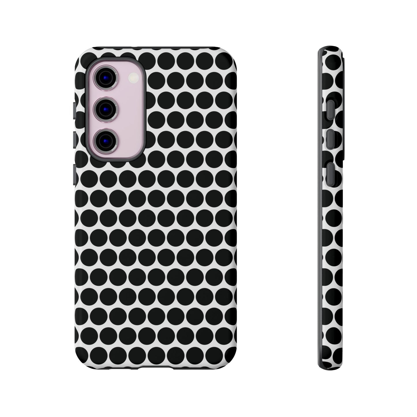 Cute Black White Polkadot Tough Case for iPhone, Samsung, Google