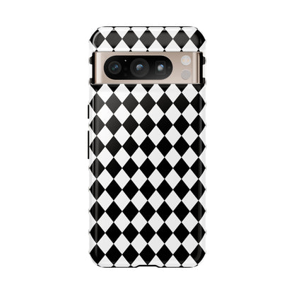 White and Black Dimond Tough phone Case Cover | iPhone | Google | Samsung