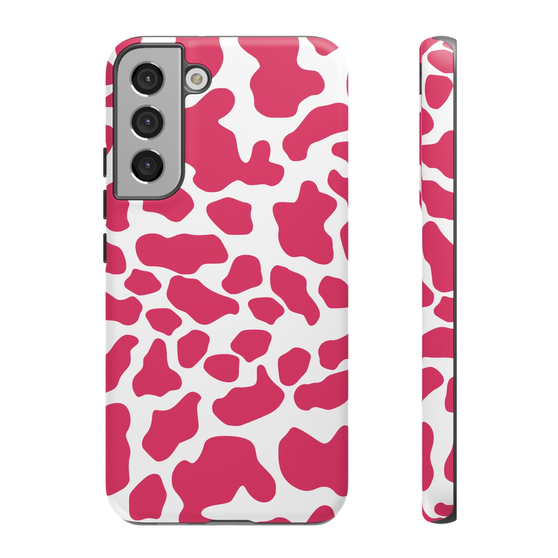 Pink Cow Print Cellphone Case iPhone Samsung Google, Phone Case, JSCHAFFA.com