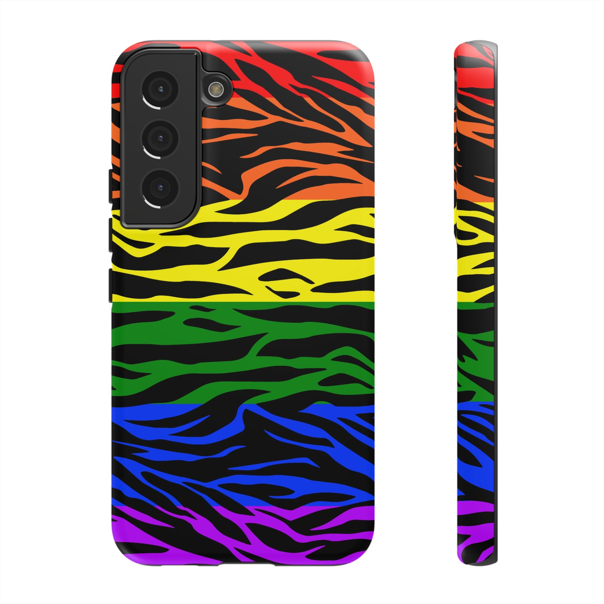 Pride LGBT Rainbow Discrete Tough Phone Case Tiger Print, Phone Case, JSCHAFFA.com