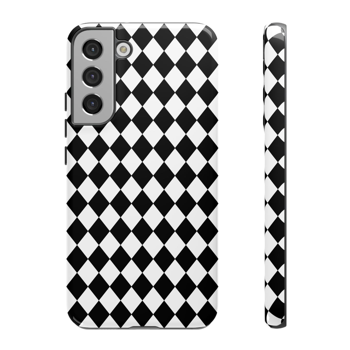 White and Black Dimond Tough phone Case Cover | iPhone | Google | Samsung