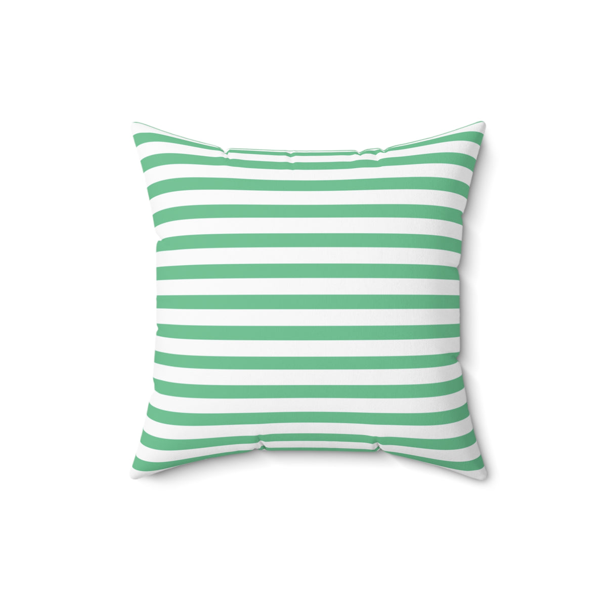 Green & White Horizontal Stripe Pillow Spun Polyester Square Pillow | Coastal Nautical Decor