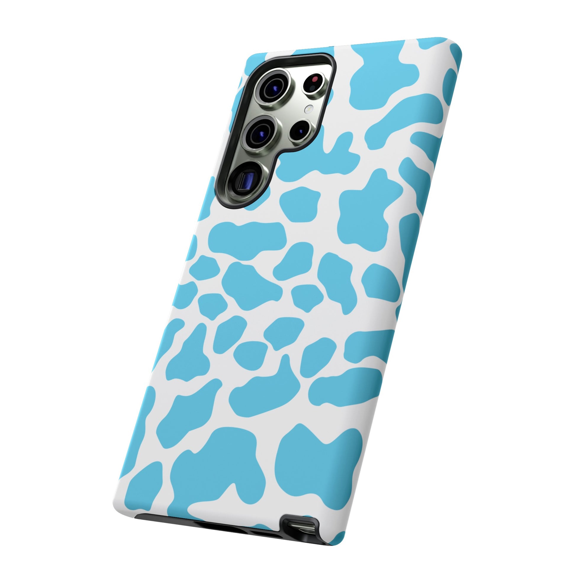 Blue Cow print phone case iPhone Samsung Google, Phone Case, JSCHAFFA.com