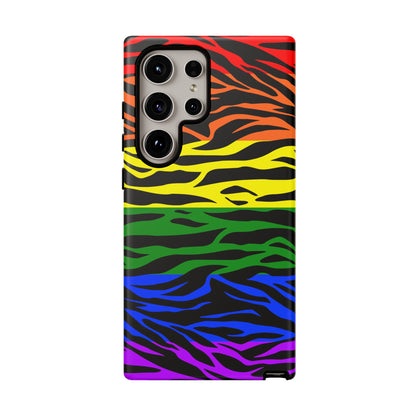 Pride LGBT Rainbow Discrete Tough Phone Case Tiger Print, Phone Case, JSCHAFFA.com